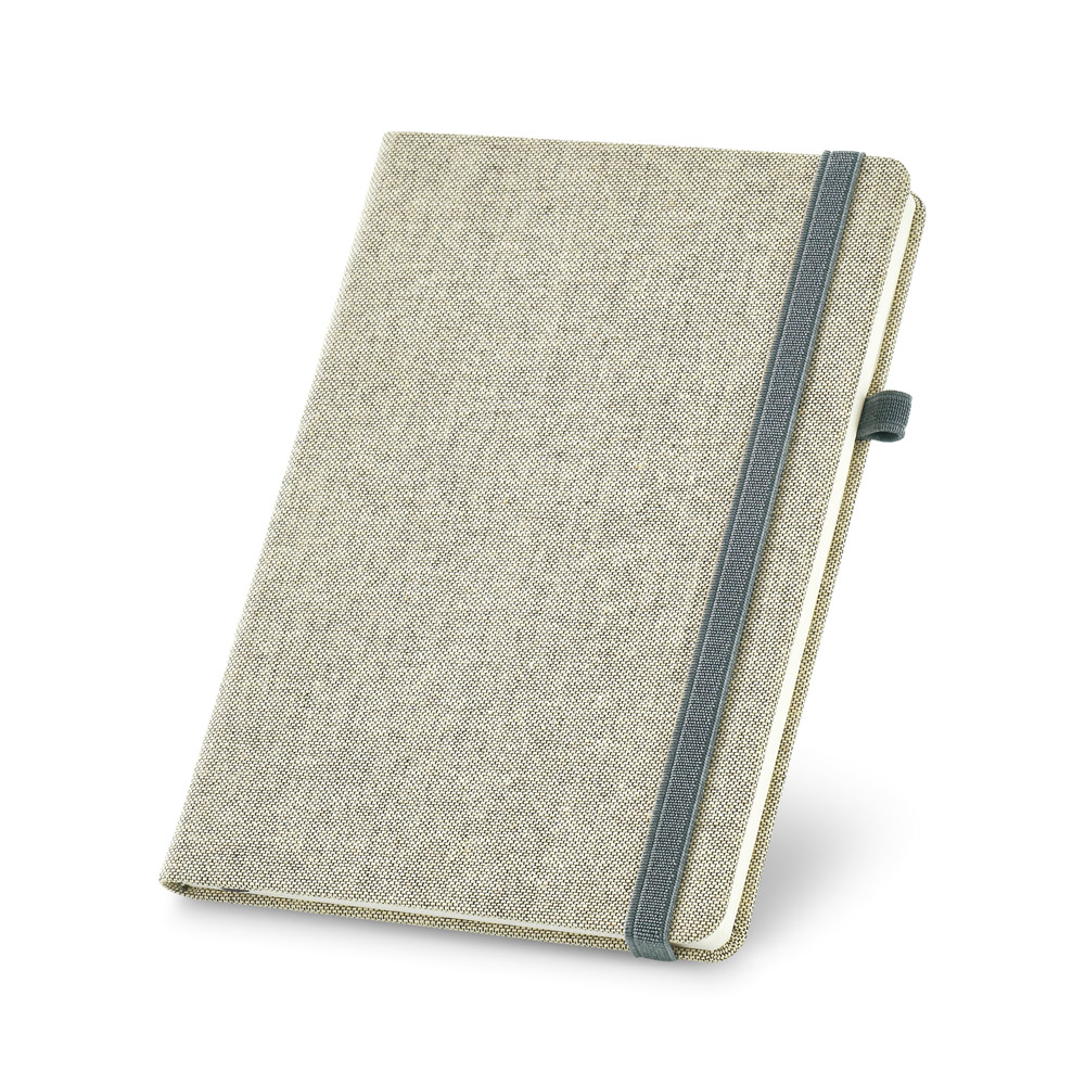 Caderno A5 em canvas (poliéster) com páginas lisas