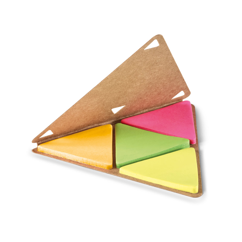 Caderno adesivos triangulares