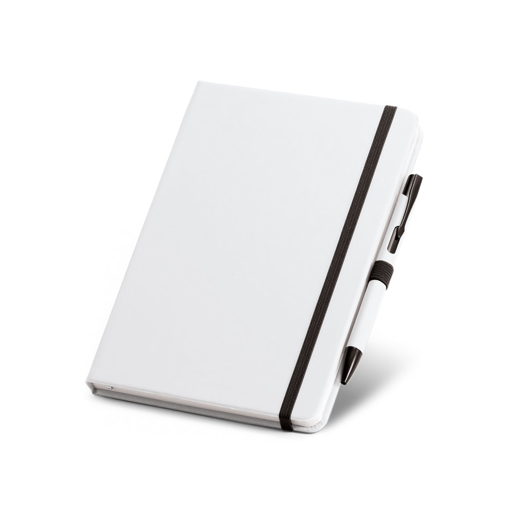 Conjunto de caderno A5 e esferográfica