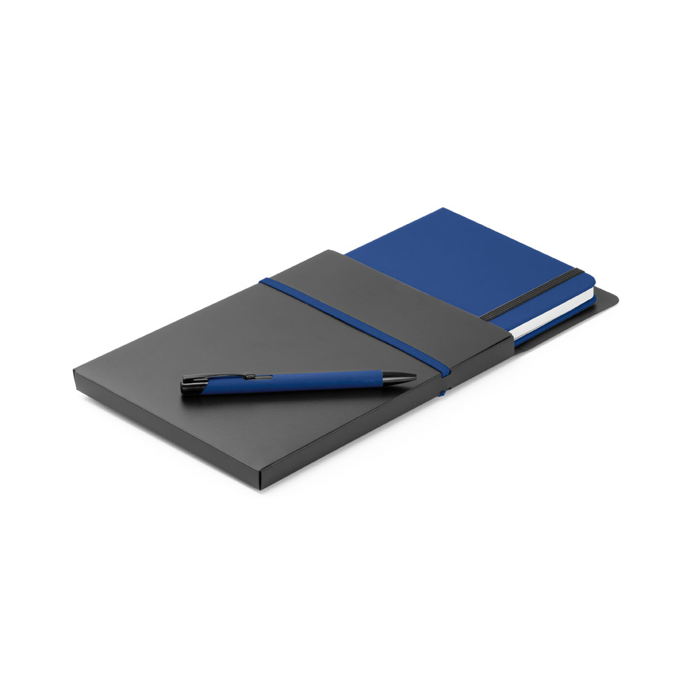 Conjunto de caderno A5 e esferográfica