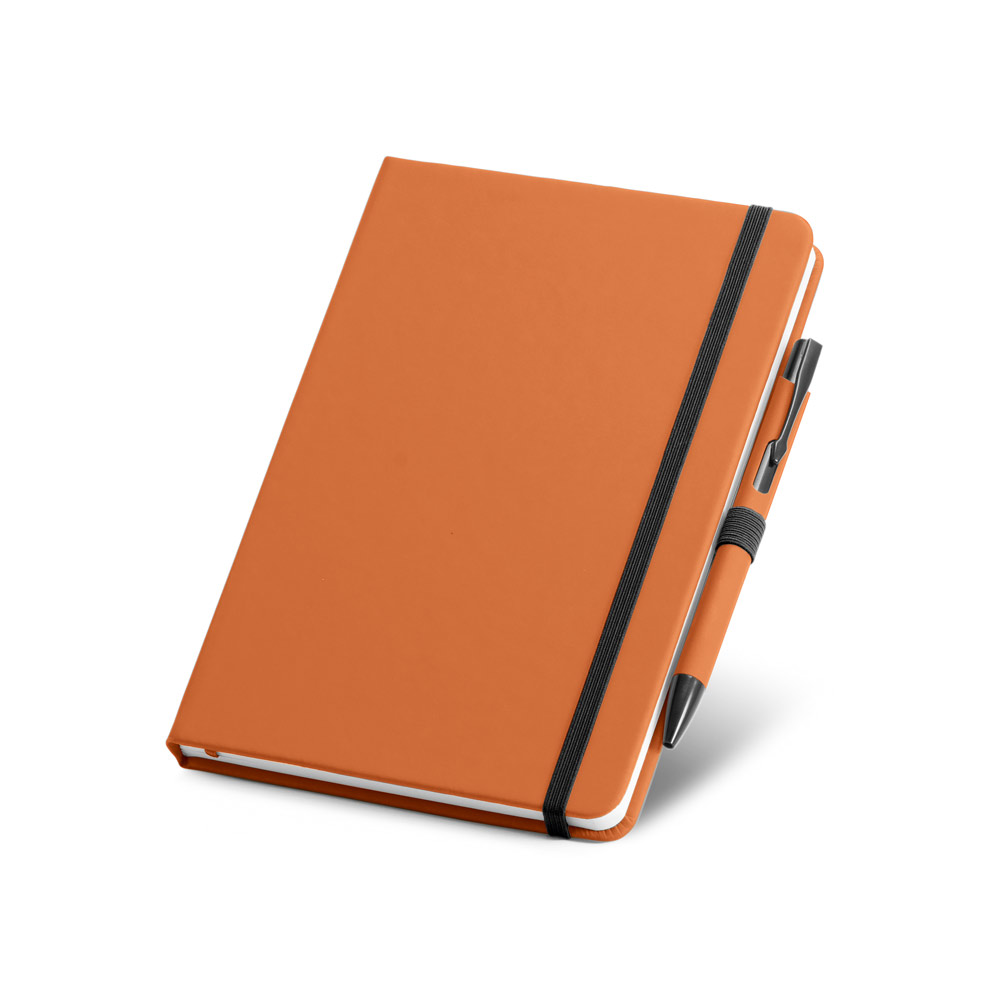 Conjunto de caderno A5 e esferográfica