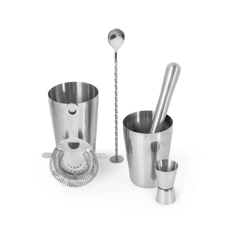 Set de coquetel com 6 peças em aço inox