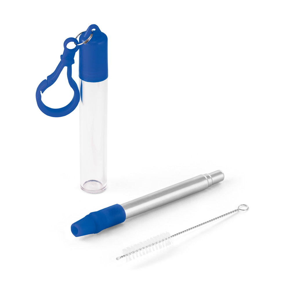 Conjunto de canudo em aço inox e escova de limpeza