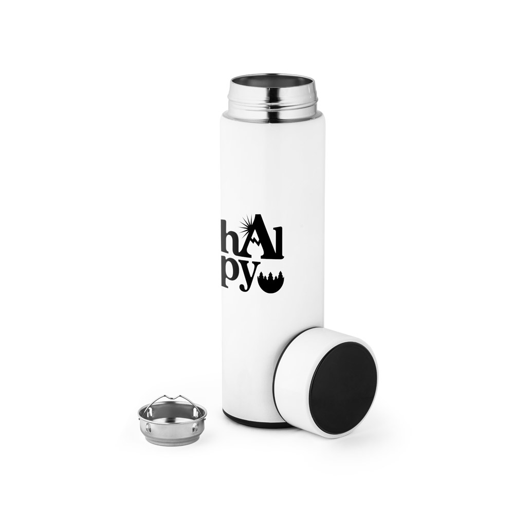 Garrafa em aço inox de parede dupla térmica, isolada a vácuo 450 mL