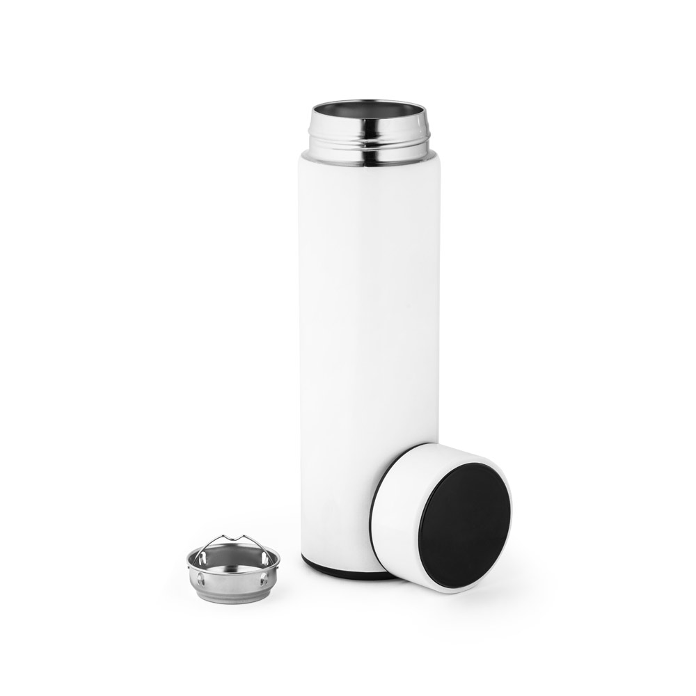 Garrafa em aço inox de parede dupla térmica, isolada a vácuo 450 mL