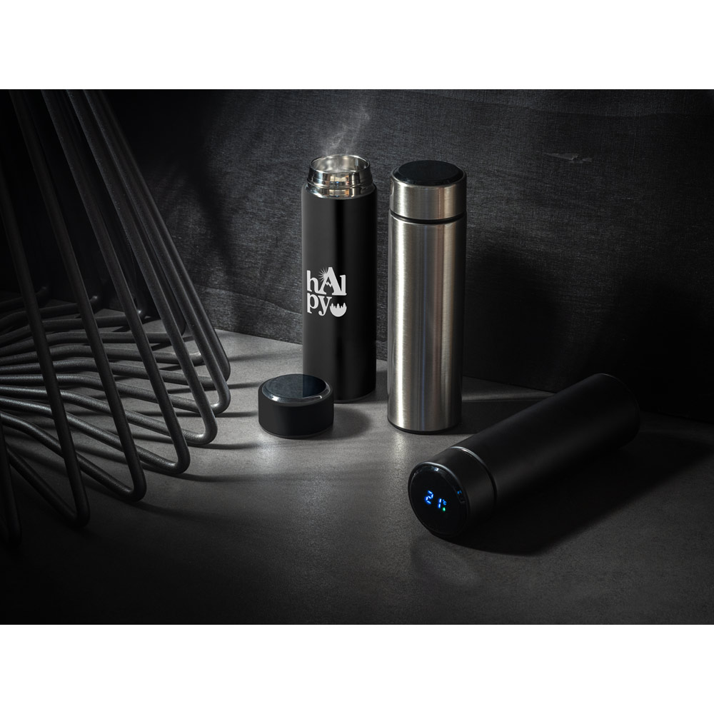 Garrafa em aço inox de parede dupla térmica, isolada a vácuo 450 mL