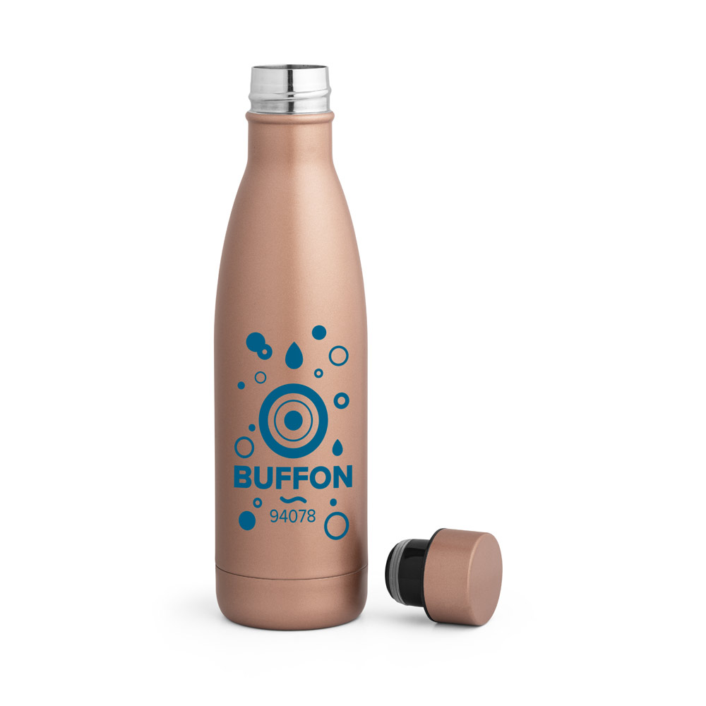 Garrafa em aço inox de parede dupla térmica, isolada a vácuo 500 mL