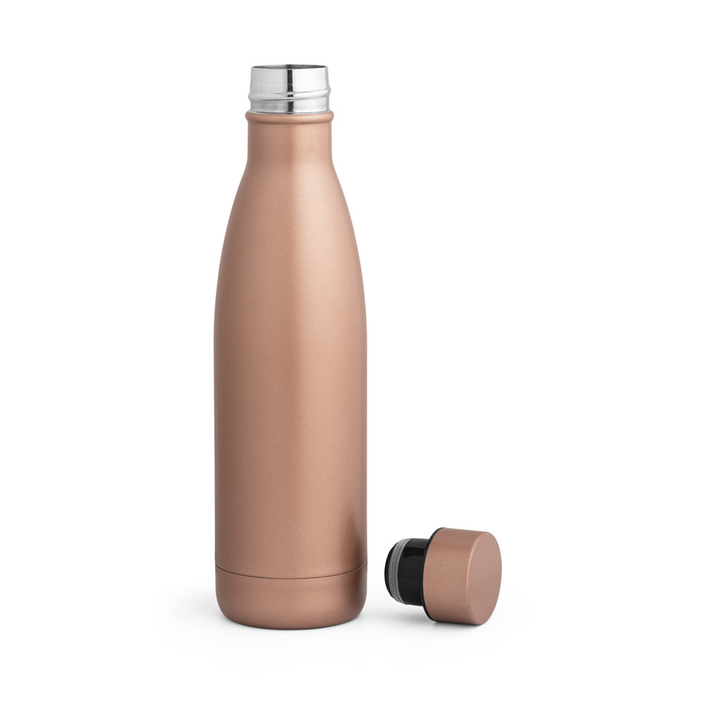 Garrafa em aço inox de parede dupla térmica, isolada a vácuo 500 mL