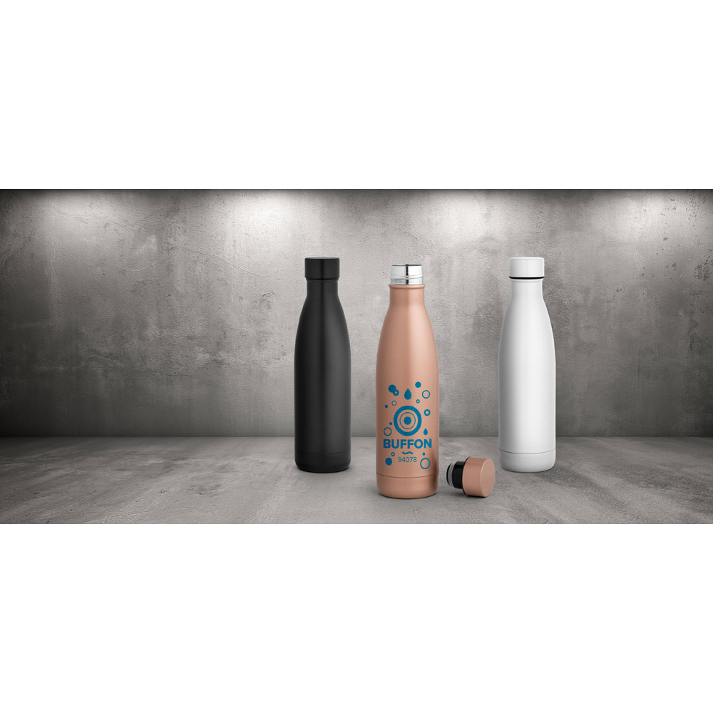 Garrafa em aço inox de parede dupla térmica, isolada a vácuo 500 mL