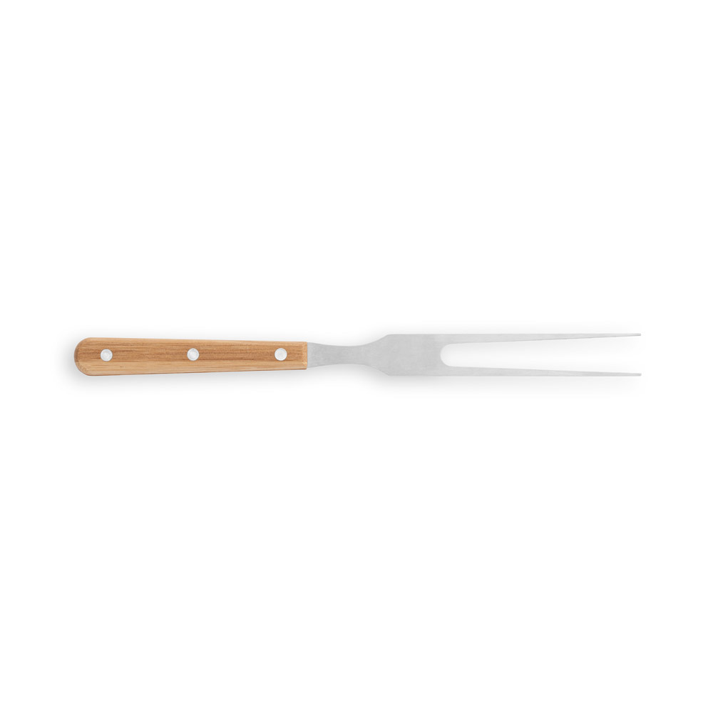 Kit churrasco em caixa bambu com 4 utensílios em aço inox e bambu