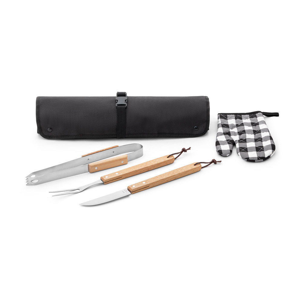 Kit churrasco com 4 utensílios