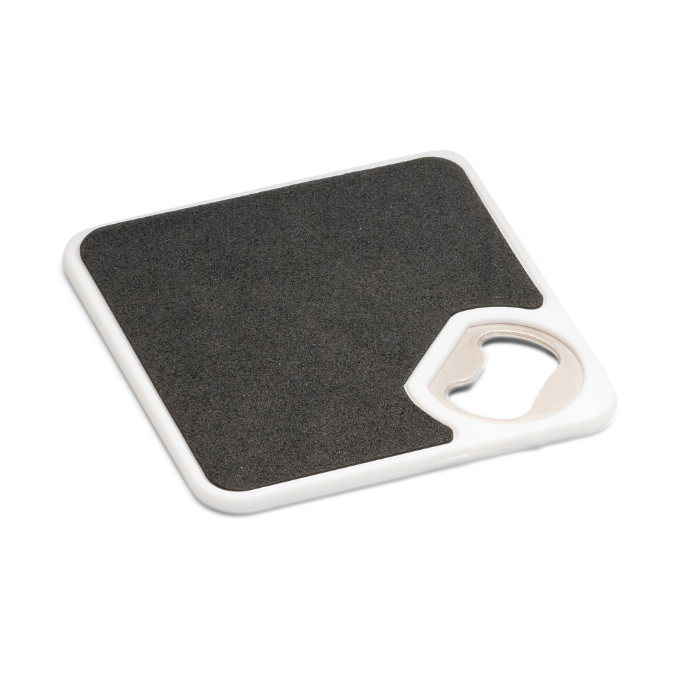 Porta copos em ABS com abridor de garrafas