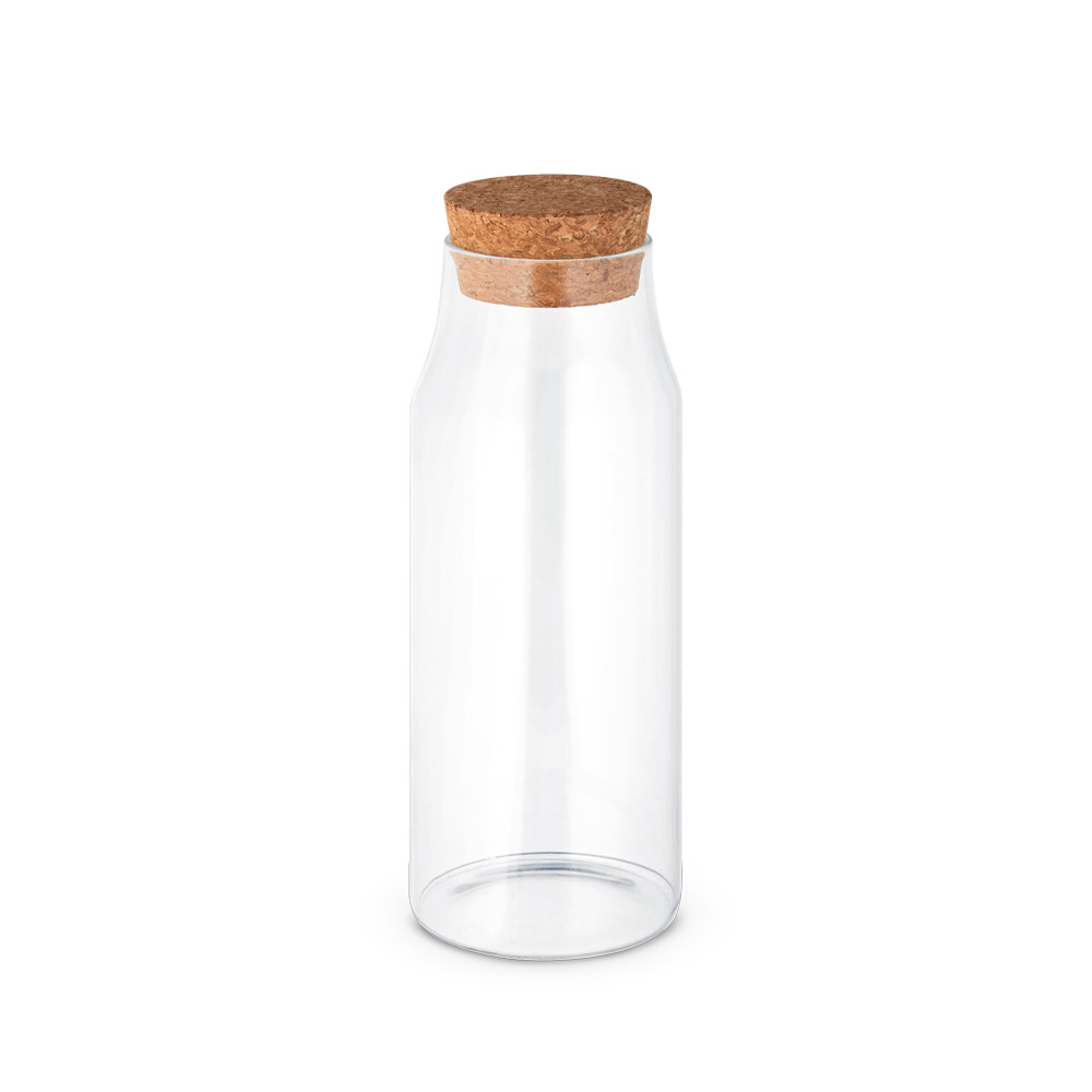 Garrafa em vidro borosilicato com tampa em cortiça 1 L