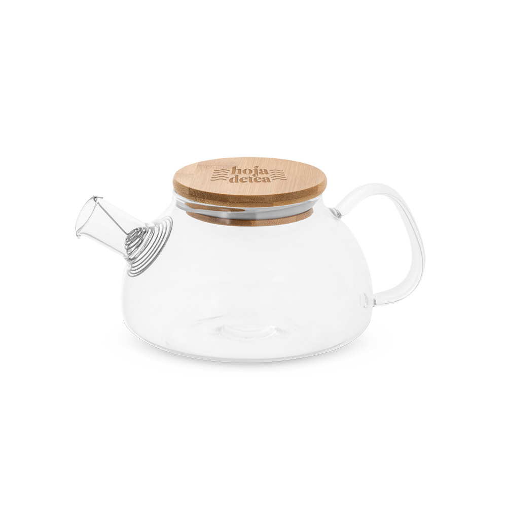 Bule de vidro borossilicato com tampa em bambu 750 mL
