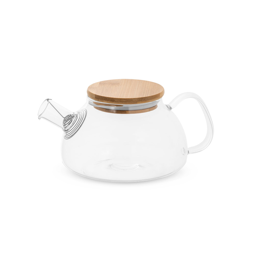 Bule de vidro borossilicato com tampa em bambu 750 mL