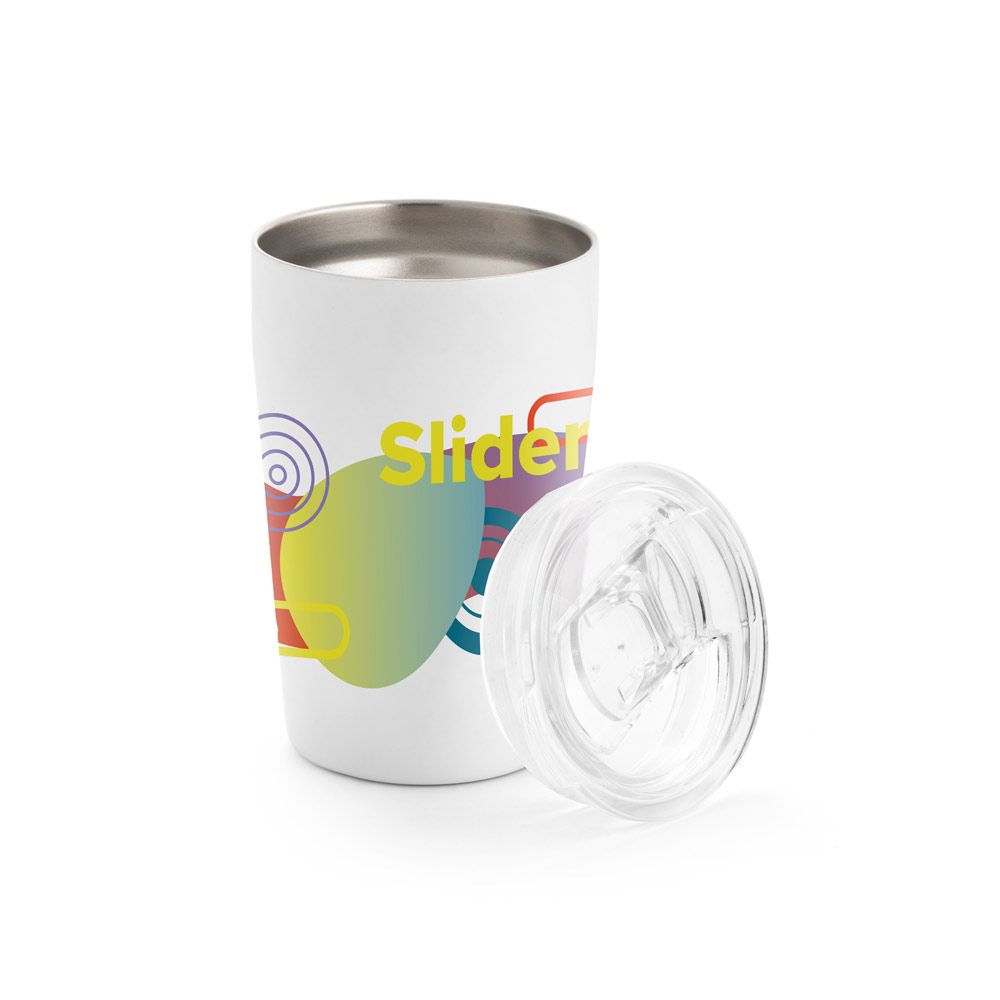 Copo de viagem para sublimação em aço inox de parede dupla térmica, isolada a vácuo 380 mL