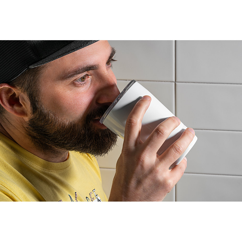 Copo de viagem para sublimação em aço inox de parede dupla térmica, isolada a vácuo 380 mL