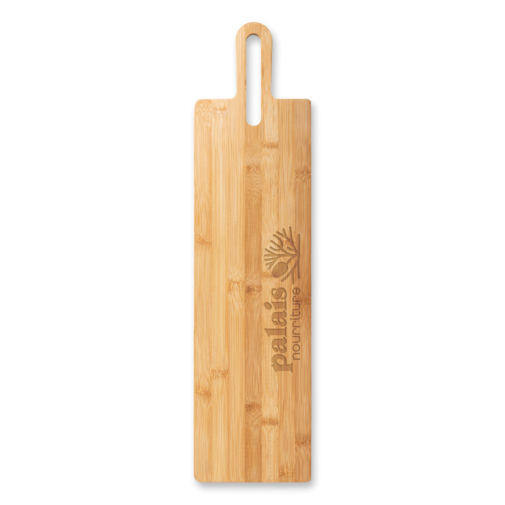 Tábua de servir aperitivos em bambu com pega