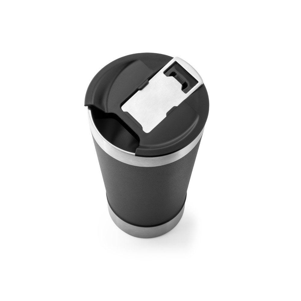 Copo de viagem em aço inox térmico, com parede dupla isolada a vácuo 630 mL