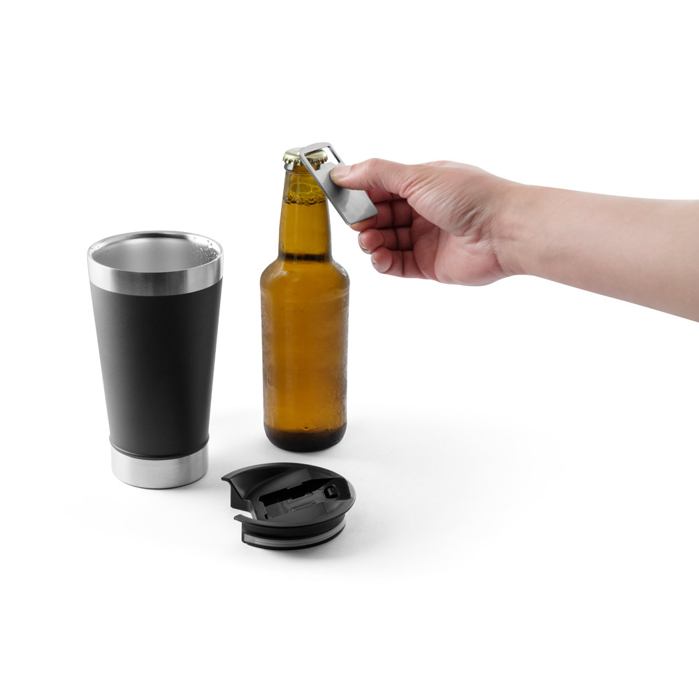 Copo de viagem em aço inox térmico, com parede dupla isolada a vácuo 630 mL