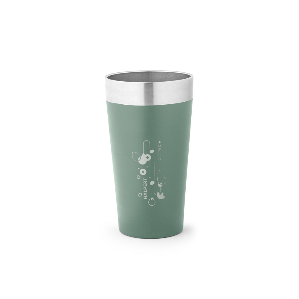 Copo de viagem em aço inox térmico, com parede dupla isolada a vácuo 540 mL