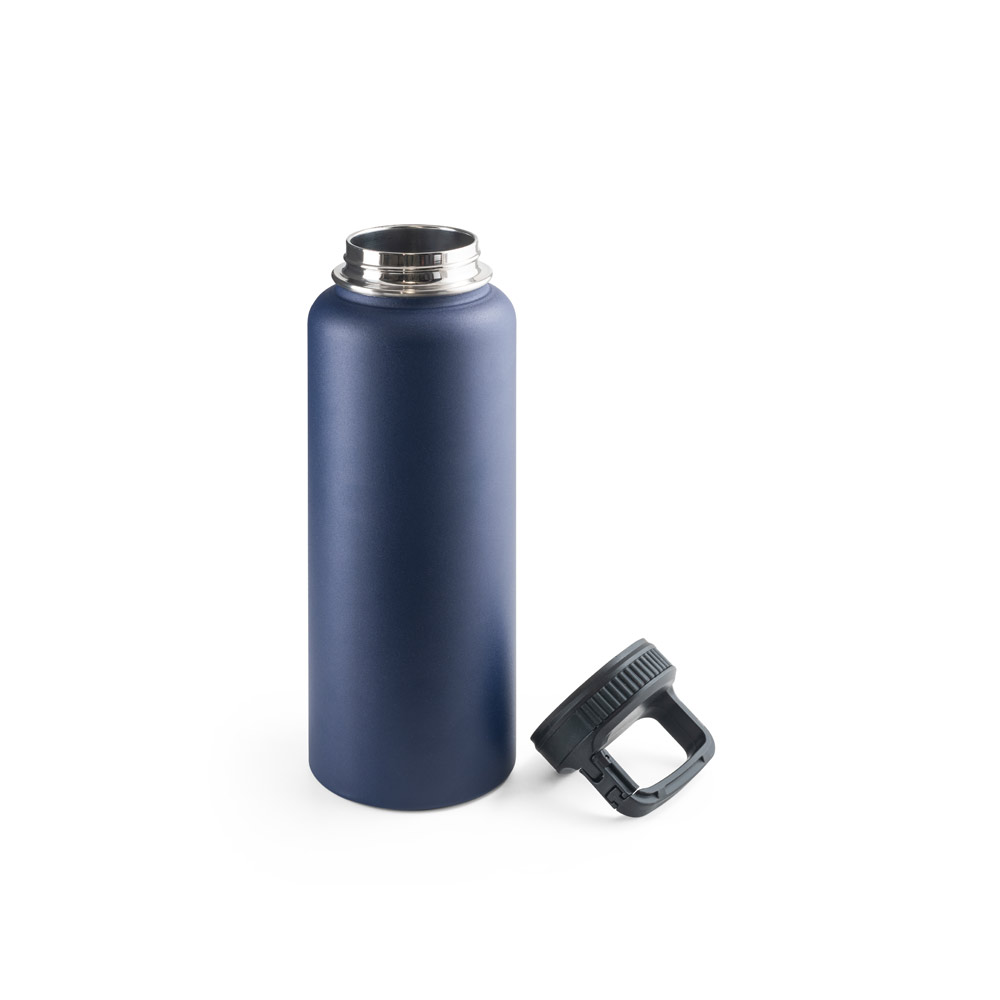 Garrafa esportiva em aço inox 90% reciclado com revestimento em pó e de grande capacidade até 1200 mL