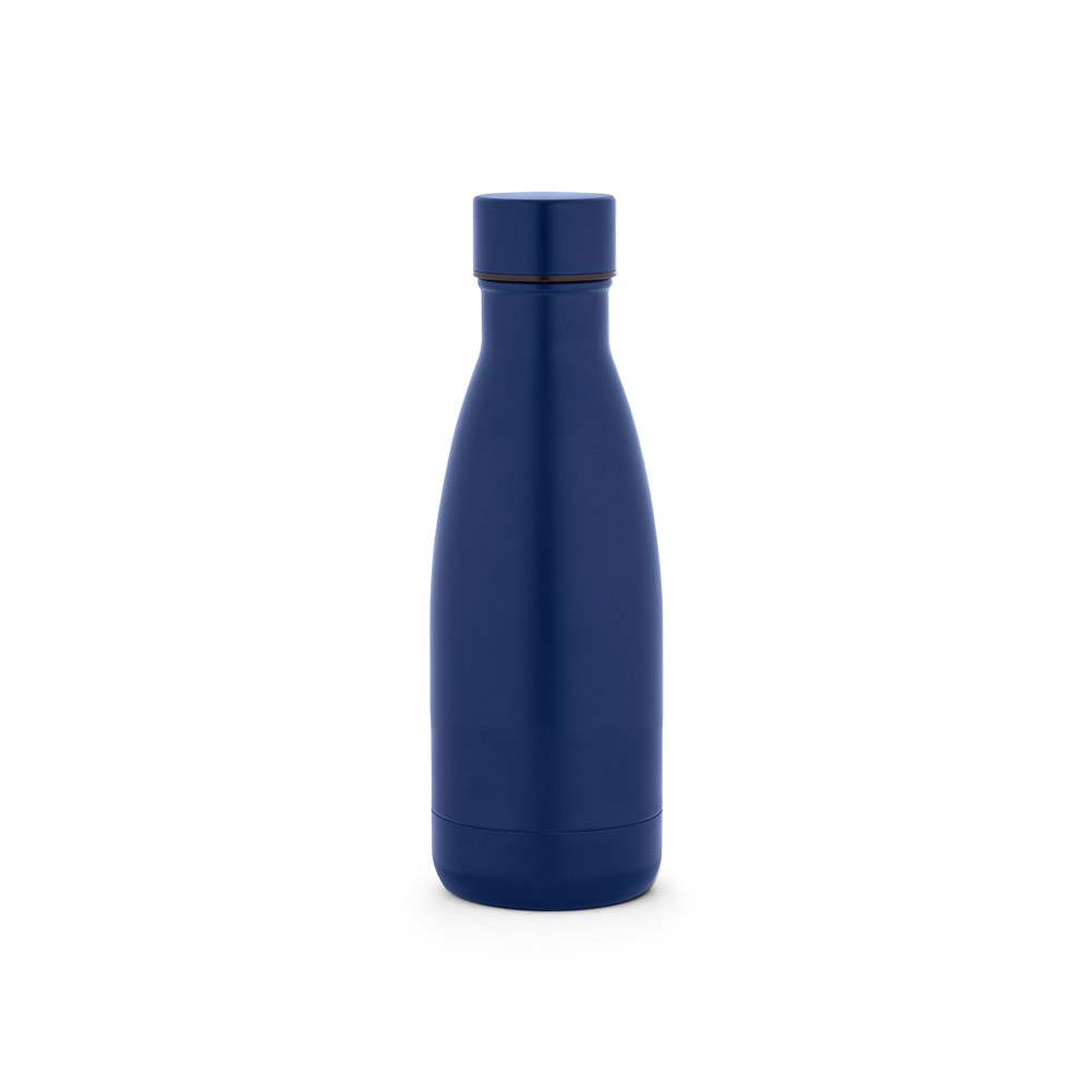 Garrafa térmica em aço inox 90% reciclado com parede dupla, isolada a vácuo e acabamento em mate 400 mL