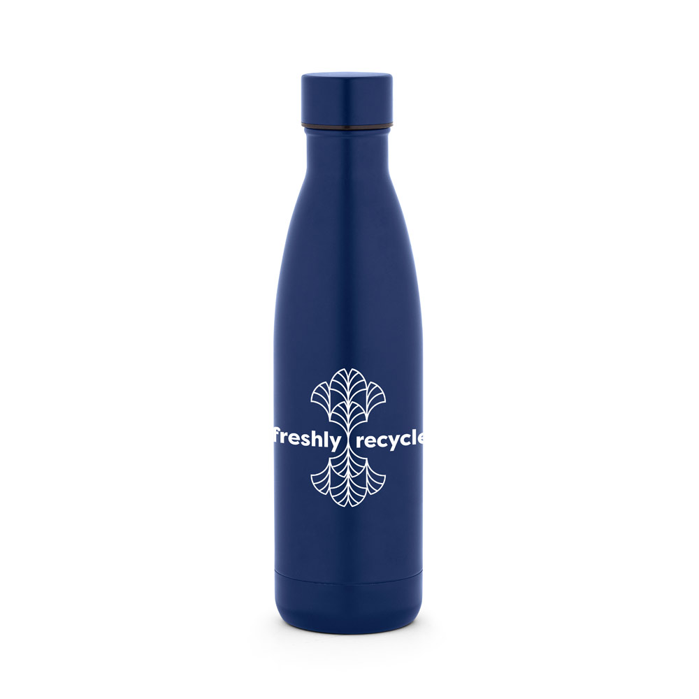 Garrafa em aço inox 90% reciclado de parede dupla térmica, isolada a vácuo e acabamento mate 810 mL