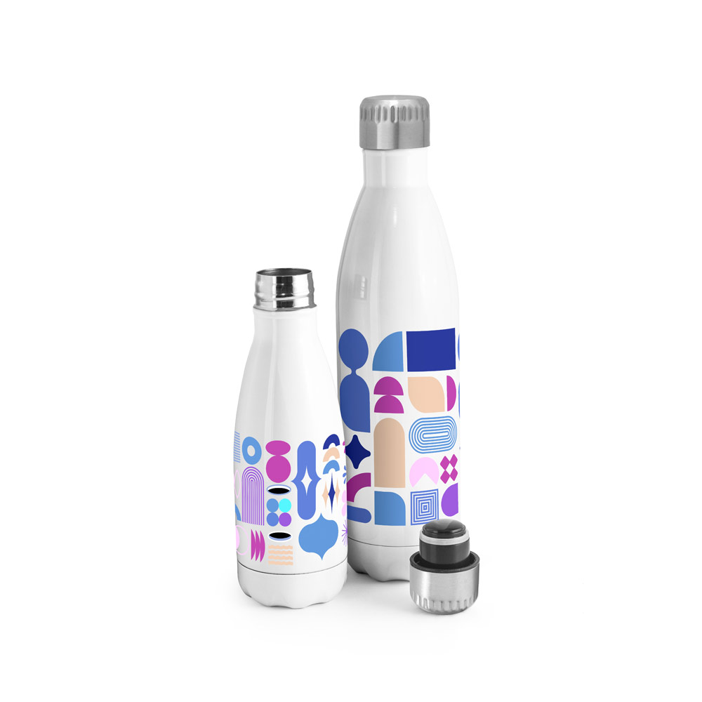 Garrafa para sublimação em aço inox com parede dupla, isolada a vácuo 800 mL