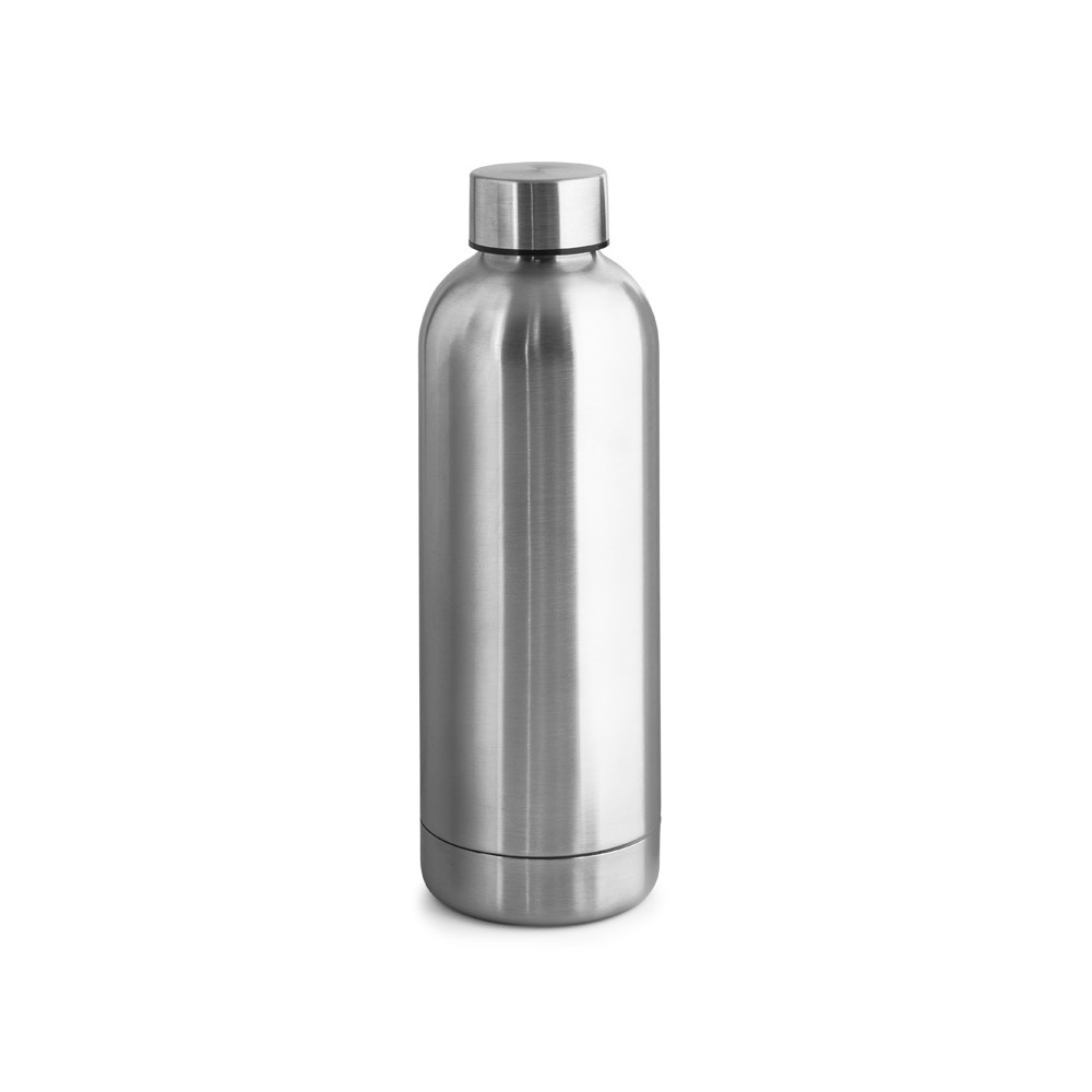 Garrafa em aço inox 90% reciclado de parede dupla térmica, isolada a vácuo 550 mL