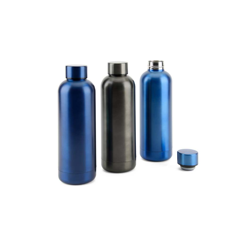 Garrafa em aço inox 90% reciclado de parede dupla térmica, isolada a vácuo 550 mL