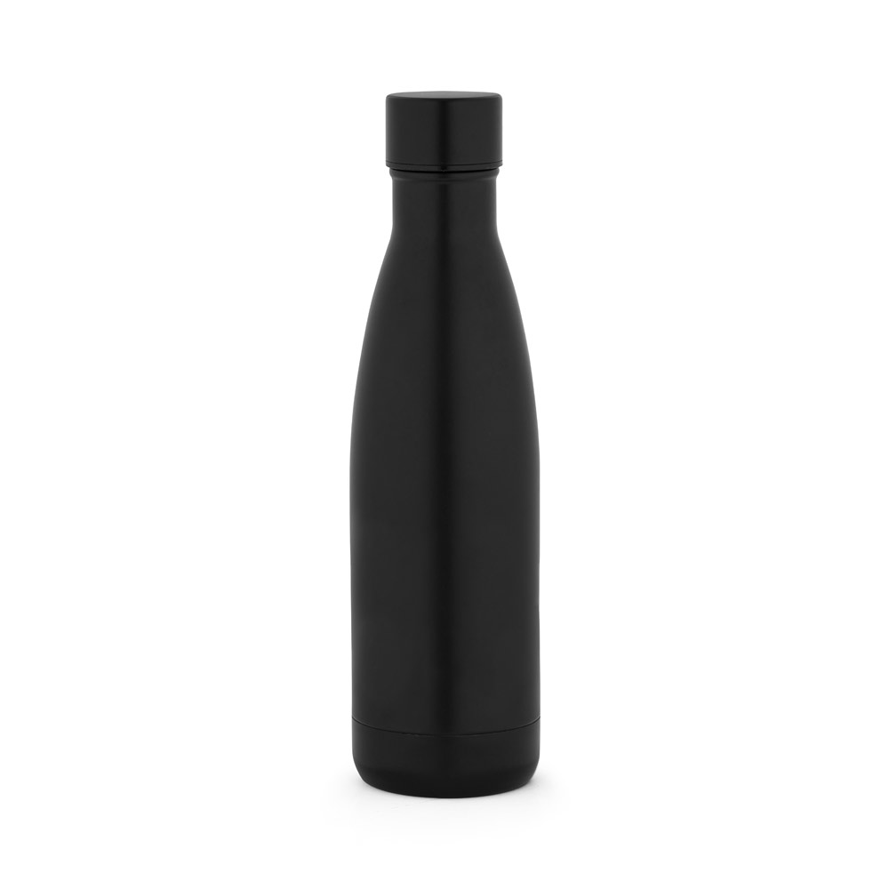 Garrafa térmica em aço inox 90% reciclado com parede dupla, isolada a vácuo e acabamento em mate 520 mL