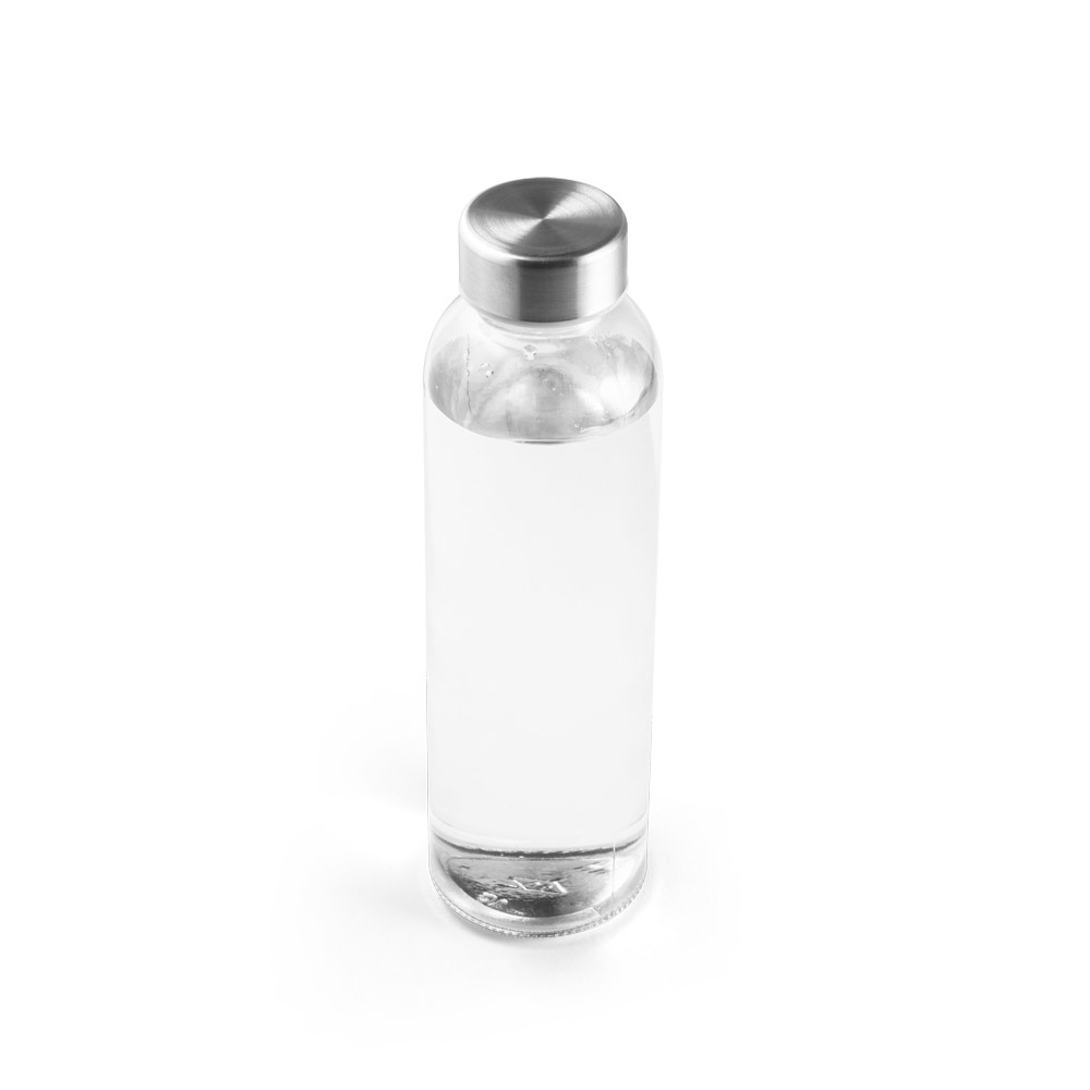 Squeeze em vidro com tampa em aço inox 500 mL