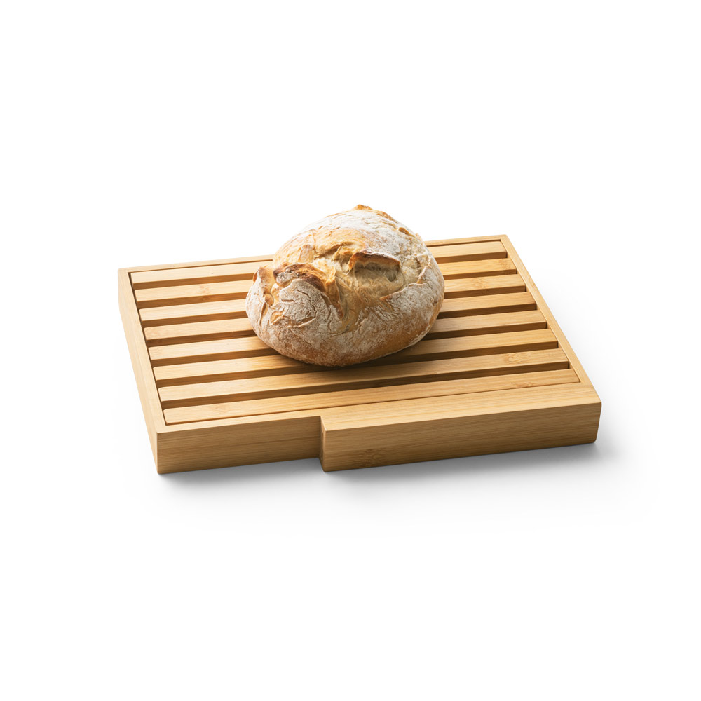Tábua para pão em bambu com faca em aço inox