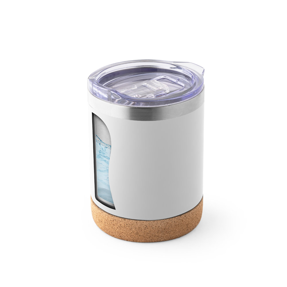Copo de viagem em aço inox térmico, com parede dupla isolada a vácuo 400 mL