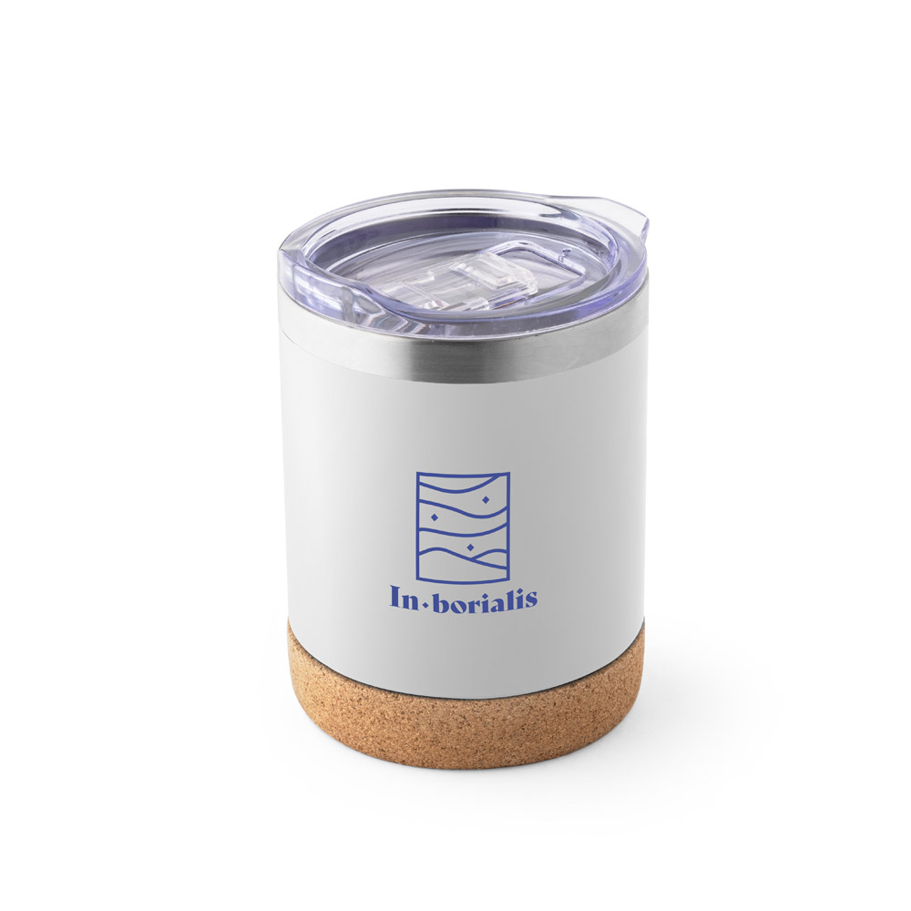 Copo de viagem em aço inox térmico, com parede dupla isolada a vácuo 400 mL