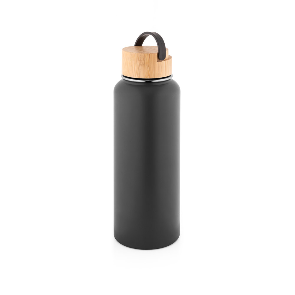 Garrafa em aço inox 90% reciclado de parede dupla térmica, isolada a vácuo com revestimento em pó 1200 mL