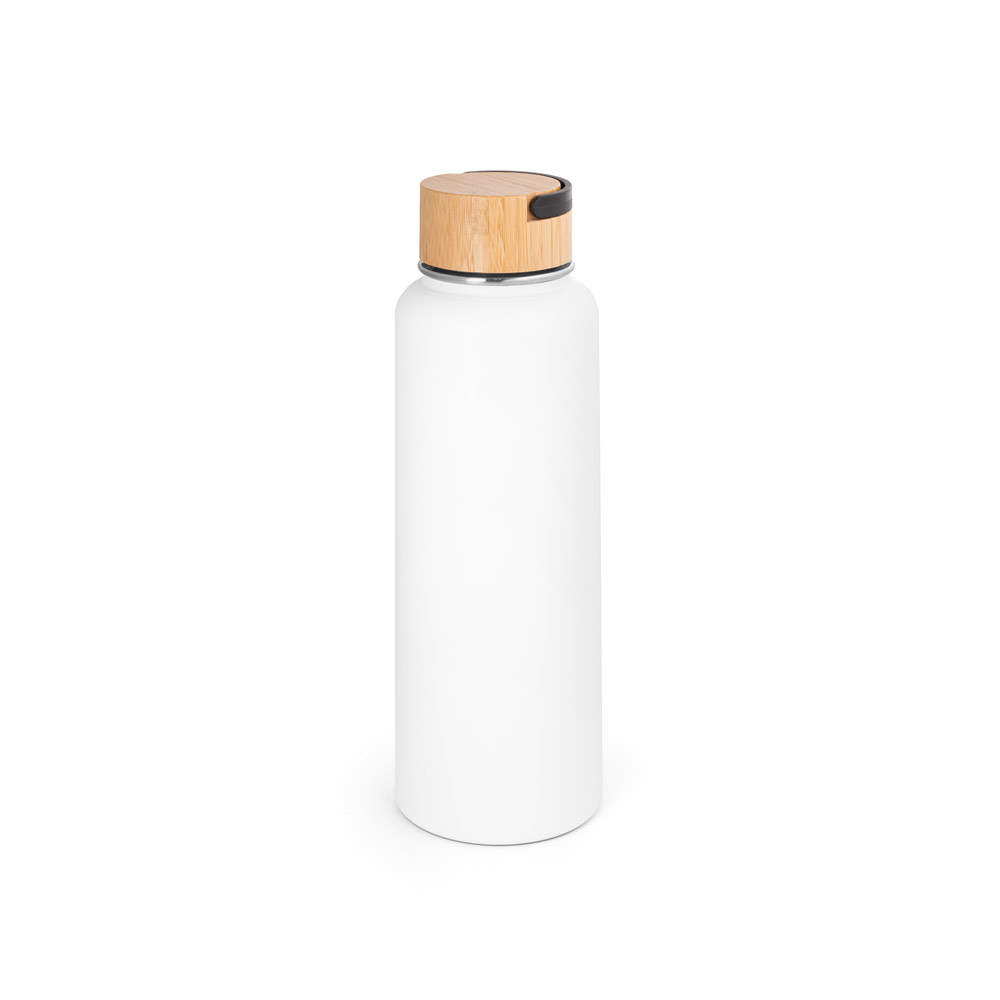 Garrafa em aço inox 90% reciclado de parede dupla térmica, isolada a vácuo com revestimento em pó 1200 mL