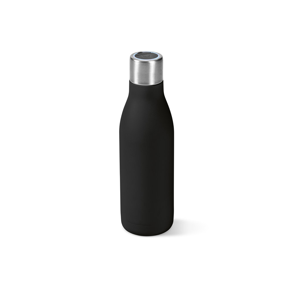 Garrafa em aço inox 90% reciclado de parede dupla térmica com sistema de auto-sanitização UV 500 mL