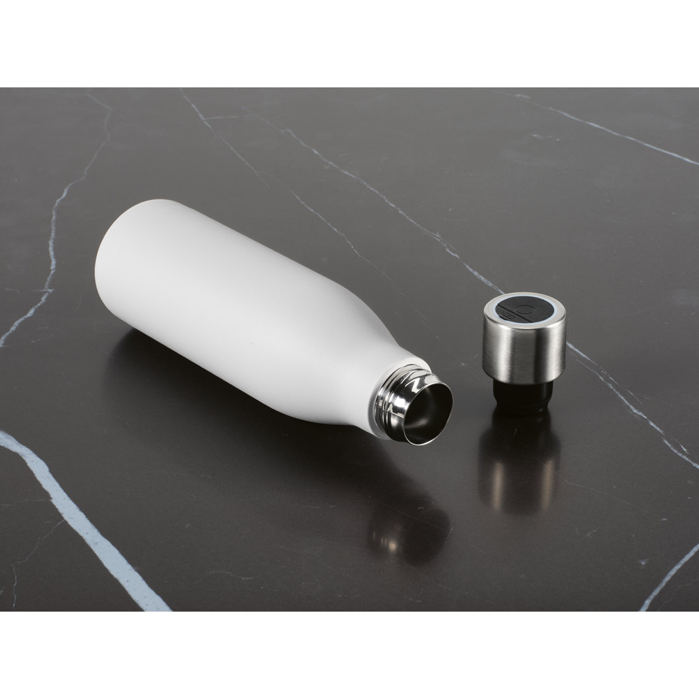 Garrafa em aço inox 90% reciclado de parede dupla térmica com sistema de auto-sanitização UV 500 mL