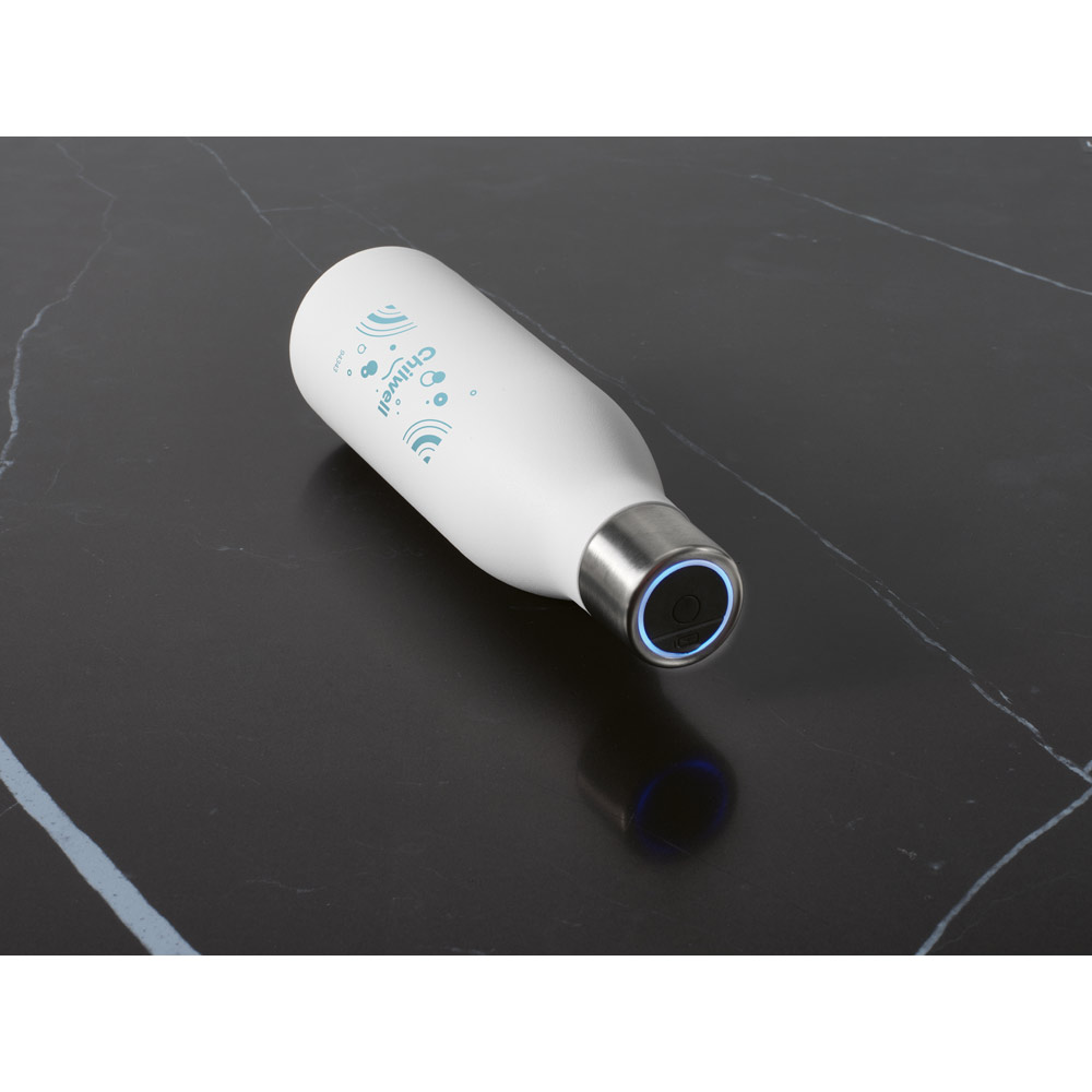 Garrafa em aço inox 90% reciclado de parede dupla térmica com sistema de auto-sanitização UV 500 mL