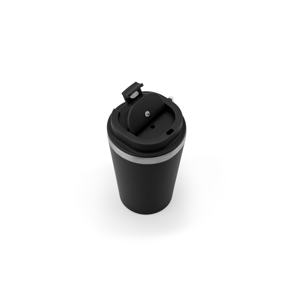 Copo de viagem térmico em aço inox 90% reciclado de parede dupla, com acabamento em mate (440 mL)