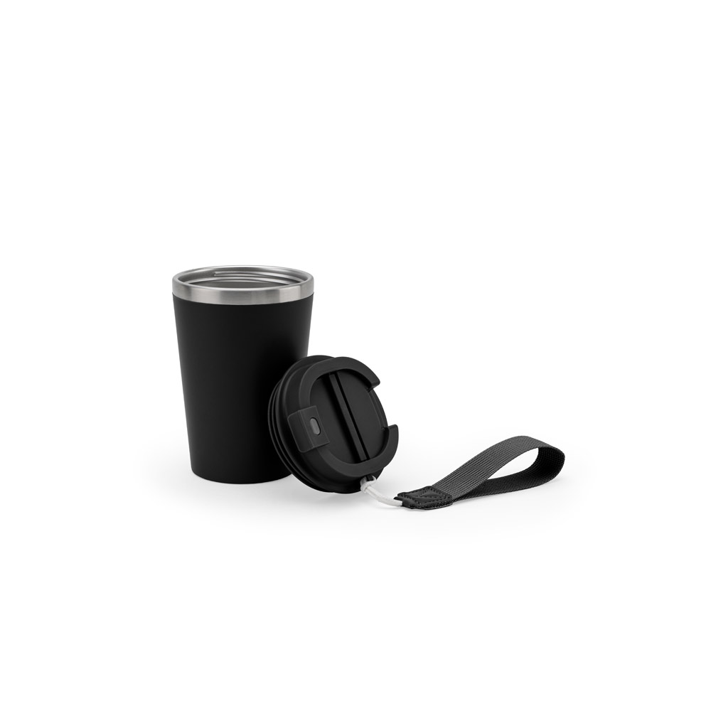 Copo de viagem térmico em aço inox 90% reciclado de parede dupla, com acabamento em mate (440 mL)