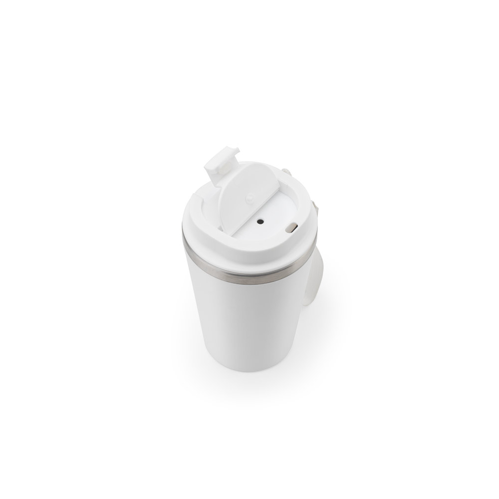 Copo de viagem térmico em aço inox 90% reciclado de parede dupla, com acabamento em mate (440 mL)