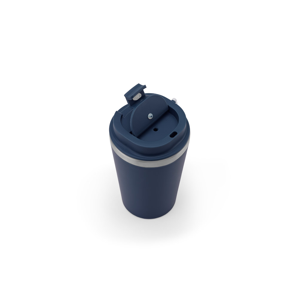 Copo de viagem térmico em aço inox 90% reciclado de parede dupla, com acabamento em mate (440 mL)
