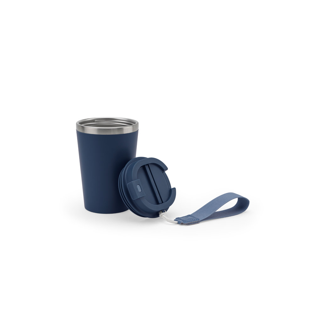 Copo de viagem térmico em aço inox 90% reciclado de parede dupla, com acabamento em mate (440 mL)