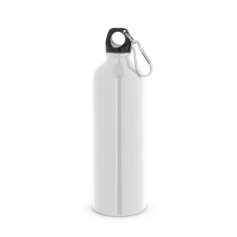 Squeeze esportiva em aço inox de parede simples com mosquetão 790 mL