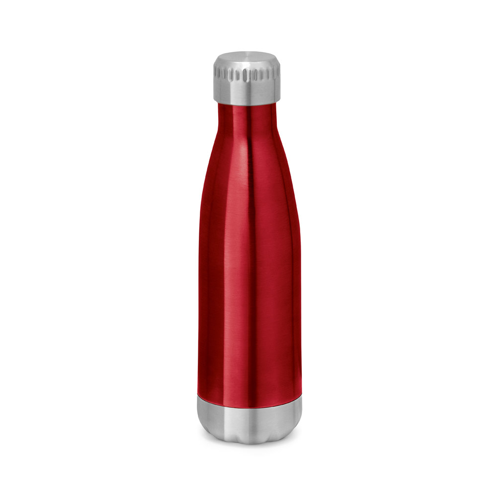 Garrafa em aço inox de parede dupla térmica, isolada a vácuo, com tampa em aço inox 510 mL