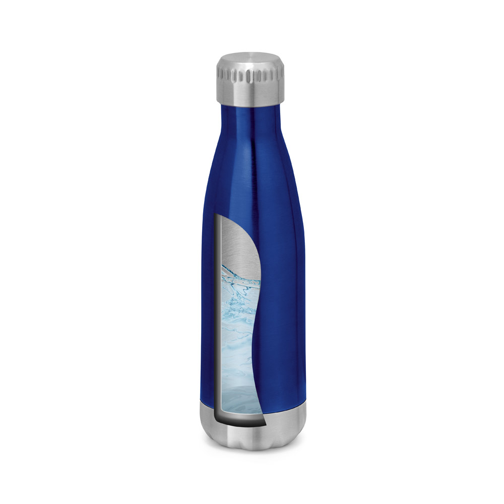 Garrafa em aço inox de parede dupla térmica, isolada a vácuo, com tampa em aço inox 510 mL