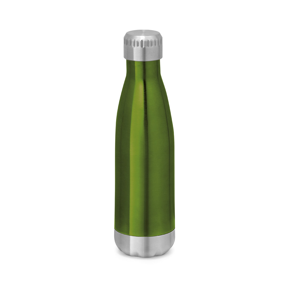 Garrafa em aço inox de parede dupla térmica, isolada a vácuo, com tampa em aço inox 510 mL